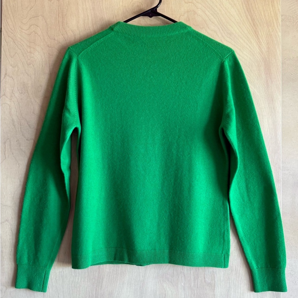 Vintage Ballantyne Cashmere Sweater Emerald Green Scotland Quiet Luxury Women S - Picture 4 of 11